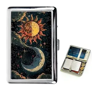 Trendy Fashion Retro Style Multifunctional Card and Cash Box with RFID Protection, Durable High Polished Metal Box Wallet Women Men Anti-Theft Card Holder Credit Card ID Business Card