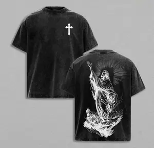 valentine shirts Jesus Christ T-Shirt Washed Christian Religious Tee, Faith and Hope Graphic Shirt, Spiritual God Apparel, Gospel Streetwear Top, Divine Savior Christian Clothing , Church Outfit