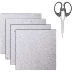 4 Pieces 13 x 13 cm Universal Waveguide Cover Mica Plates Sheets with Scissor for Microwave Oven Repairing Part