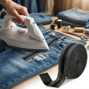 Adjustable Hem DIY Jeans: Convertible Pant Legs with Removable Patches for Kids & Adults. Travel-Friendly Wash-Resistant Fabric Tape for Clothing Repair and Tailoring Hacks. Multi-Size Portable Fix Tool.