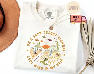 Comfort Colors On a Dark Desert Highway Shirt, Retro Adventure Graphic Tee, Hiking Camping Travel Shirt, Boho Nature Aesthetic Gift for Her