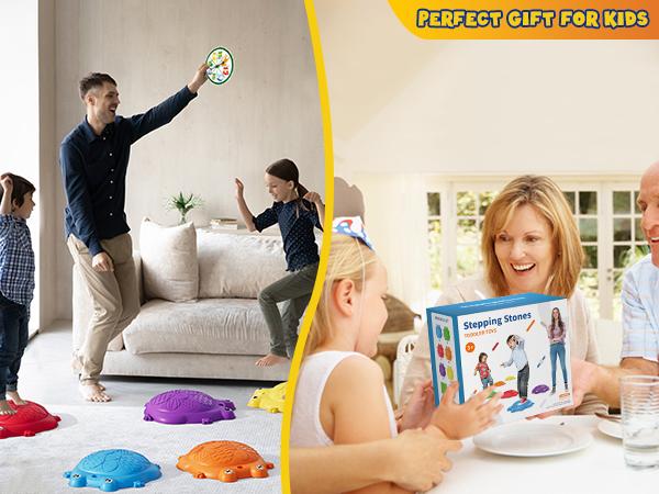 Stepping Stones for Kids, 8/12PCS Non-Slip Balance Steps Stones for Toddler 1-3, Obstacle Courses Sensory Toys, Coordination Game Gift for Boys Girls Indoor Outdoor Play Ages 3-5