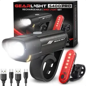 Bike Lights for Night Riding, USB Rechargeable Front and Back Lights, LED Bicycle Headlight and Tail Set, Water Resistant Bike Lights Rechargeable for Mountain Bikes, Kids Bike Light, MTB