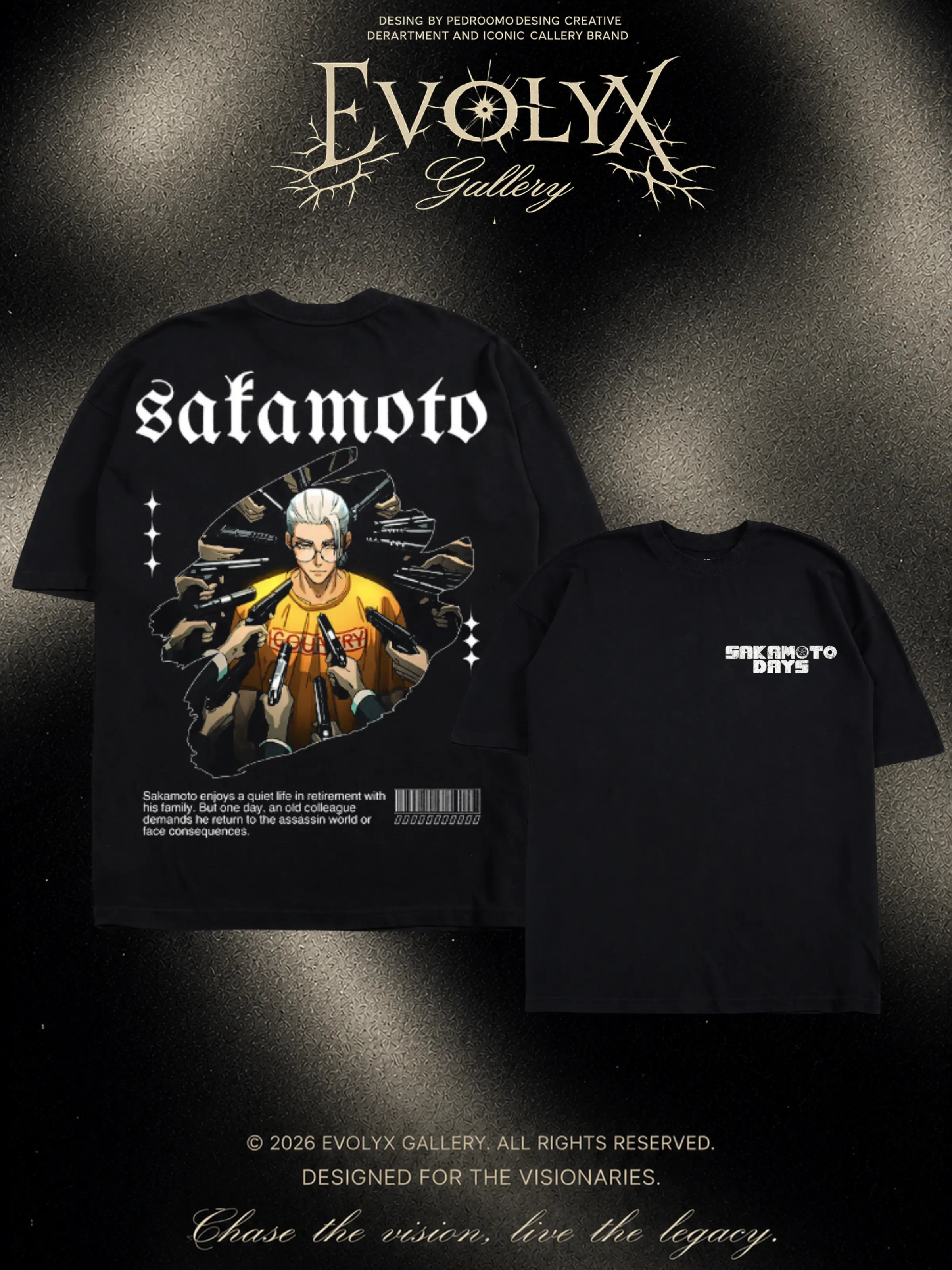 Taro Sakamoto Anime Manga 100% Cotton Tee T-Shirt - Size S to 5XL - Unisex Vintage Streetwear Oversized Crewneck T-Shirt - Gift for Anime Fans