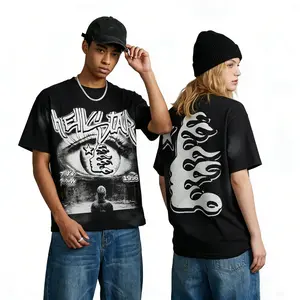 Hell Star Graphic T Shirt Pure Cotton Streetwear Y2K Summer Daily Casual Party Festival Outfit Urban Hip Hop Harajuku Trend Fashion Men Women Couples Unisex Oversized Top