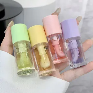 4pcs Berry Tinted Lip Gloss Balm - Plumping Lip Care Serum with Mirror Shine Glass-Look Suitable All Skin Types, Hydrating Jelly Lip Gloss Suitable's Day, Mother's Day Gifts, Fruit Flavored Berry Lip