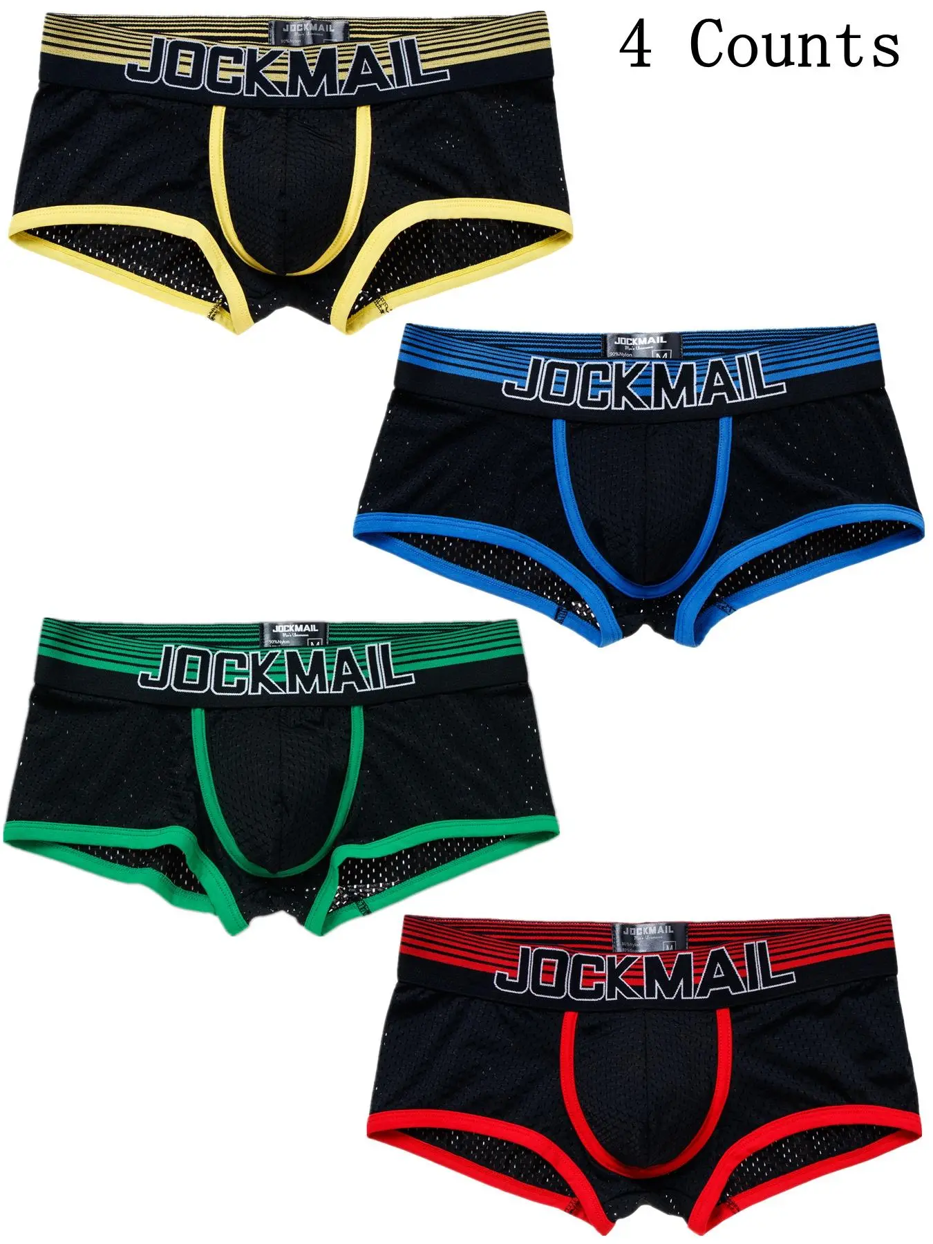 Men's Colorblock Letter Boxer Brief, Breathable Comfortable Workout Gym Jock Underwear for Daily Wear, Casual Men's Underwear for All Seasons, Underwear Boxers, Casual Sports Underwear, Breathable Comfy Underwear, Training Underwear