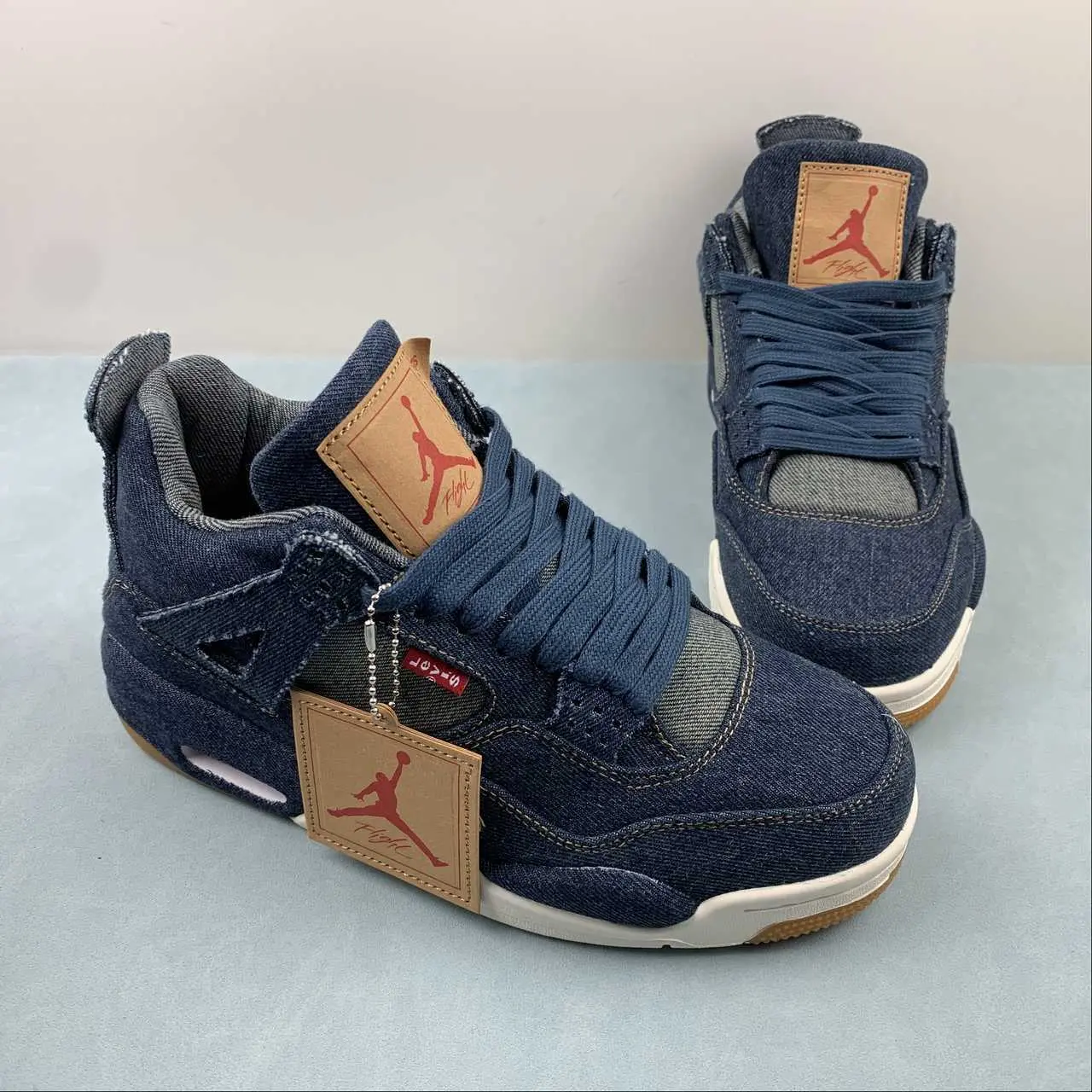 Mid Top Denim Mesh Sneakers Dark Blue, Air Cushion Sole, Retro Basketball Style Shoes, Breathable Street Casual Daily Footwear