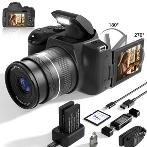 72MP vlogging camera with WiFi,4K Digital camera flip screen travel Camera,camera microphone,cameras for photography,Dual Batteries, 64GB SD Card,Summer gift
