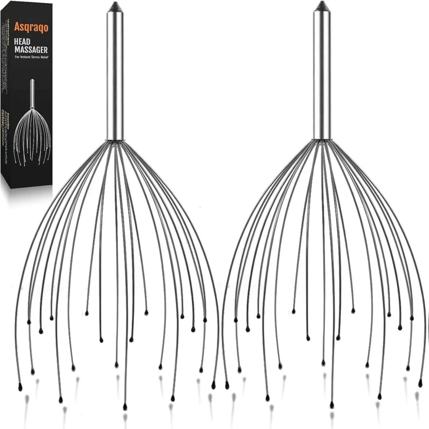 Stocking Stuffers, 2 Pack Scalp Massagers, 20 Fingers Hand-held Massage Tingle, Head Massagers for Deep Relaxation, Stress Relief and Hair Stimulation