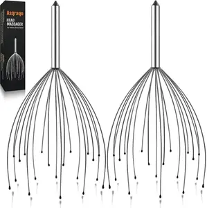 Stocking Stuffers, 2 Pack Scalp Massagers, 20 Fingers Hand-held Massage Tingle, Head Massagers for Deep Relaxation, Stress Relief and Hair Stimulation