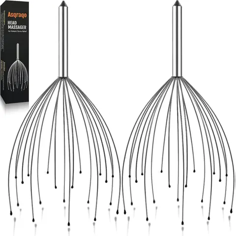 Stocking Stuffers, 2 Pack Scalp Massagers, 20 Fingers Hand-held Massage Tingle, Head Massagers for Deep Relaxation, Stress Relief and Hair Stimulation