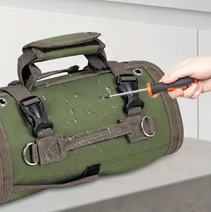 Multi-Functional Tool Roll With Carry Handle Heavy Duty Wear-Resistant Tools Storage Bag