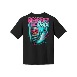 Youth and Adult Respect The Drip Soccer Shirt, Funny Football Cleats Graphic Tee, Streetwear Soccer T-Shirt, Soccer Player Gift, Neon Drip Design Tee