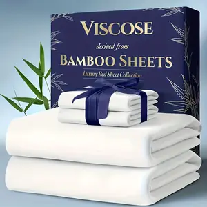 6pcs Bamboo Cooling Bed Sheets Queen Size - Ultra-Soft Cooling Bedclothes  Double-Stitched Sheets, Machine Washable Bamboo Fabric