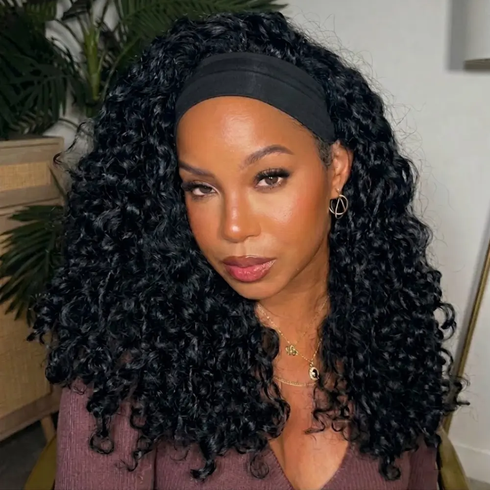 [NEW] Burmese Curly Headband Wig Human Hair Curly Wigs Real Human Hair Glueless Ready and Go Beginner Friendly 180% Density Elastic Drawstring Headband Wigs for Women summerwins backtoschool