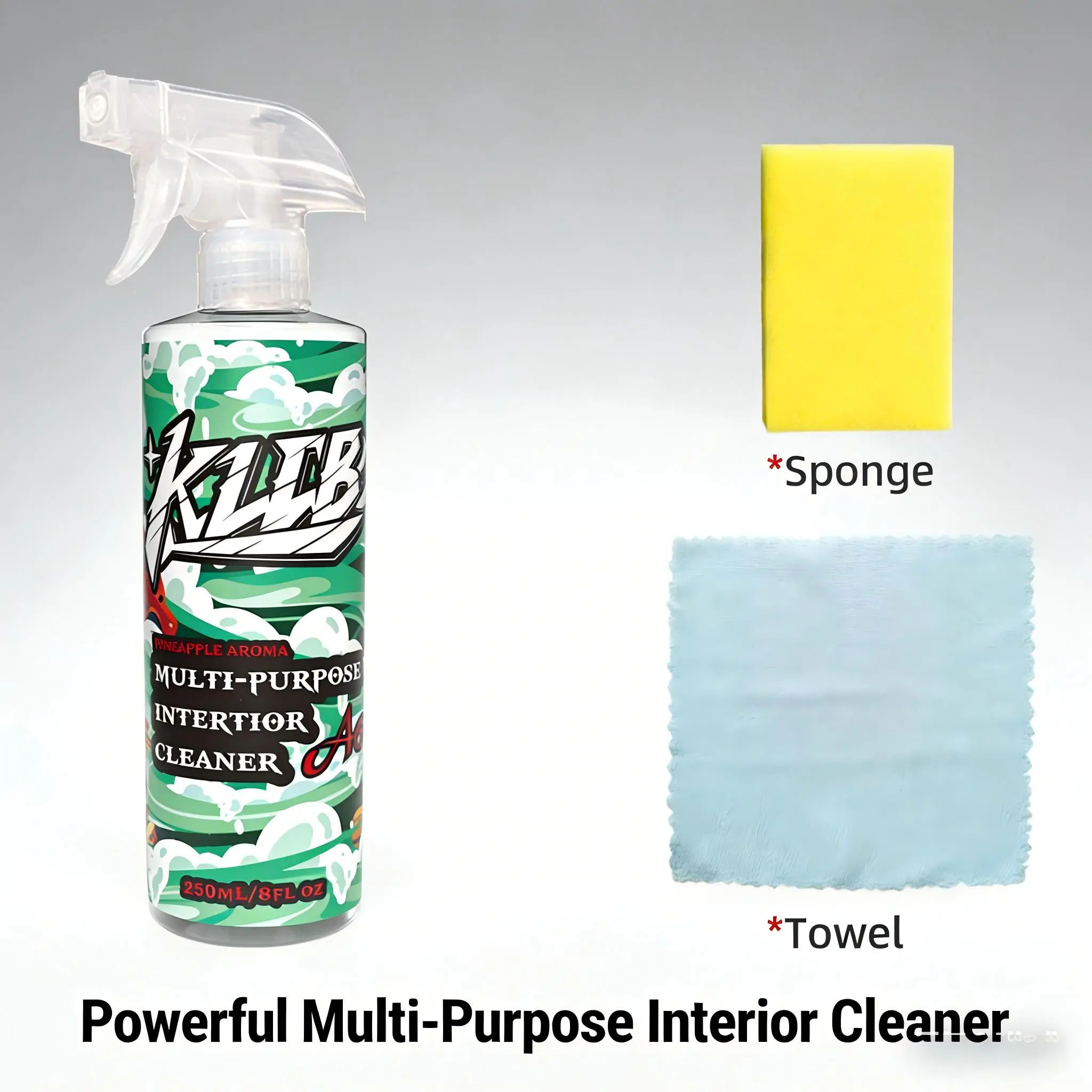 Multi-Purpose Car Interior Cleaner (250ML)-WithSponge & Towel for Easy Cleaning