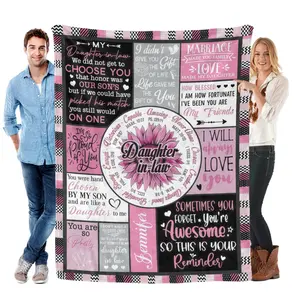 Daughter in Law Gifts, Gifts for Daughter in Law Blanket, Daughter in Law Gifts from Mother in Law, Gifts for Future Daughter in Law Throw Blanket on Birthday Wedding Anniversar daughter birthday gift