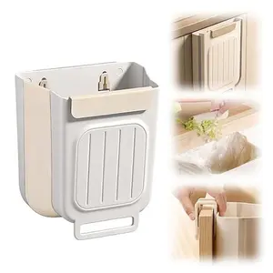 Hanging Trash Can for Cabinet Doors, 11L Collapsible Garbage Bin, Space-Saving Container for Kitchen, Bathroom, RV, Car and Camping