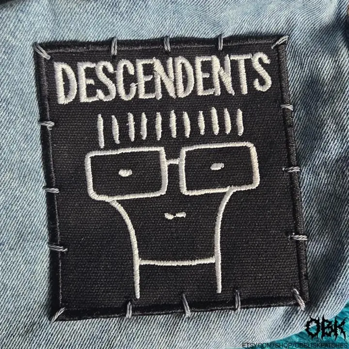 Descendents Patch  Embroidered Canvas Patch - Multiple Sizes, Iron On, Velcro for bags, clothing