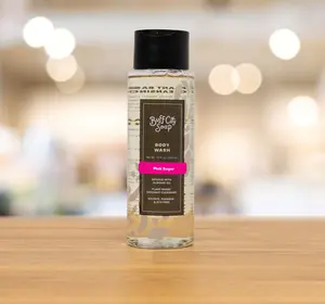 BUFF CITY SOAP Pink Sugar Body Wash Cleanser - Cleansing Formula with Coconut, Plant, Caramel & Vanilla Notes for Comfortable Skin