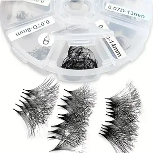 Mixed Length Individual False Eyelashes, 1 Box Natural Look Eyelash Extensions, Self Grafting Curl Eyelashes, Eye Makeup Enhancement False Eyelashes, Cosmetic, Curly Lashes