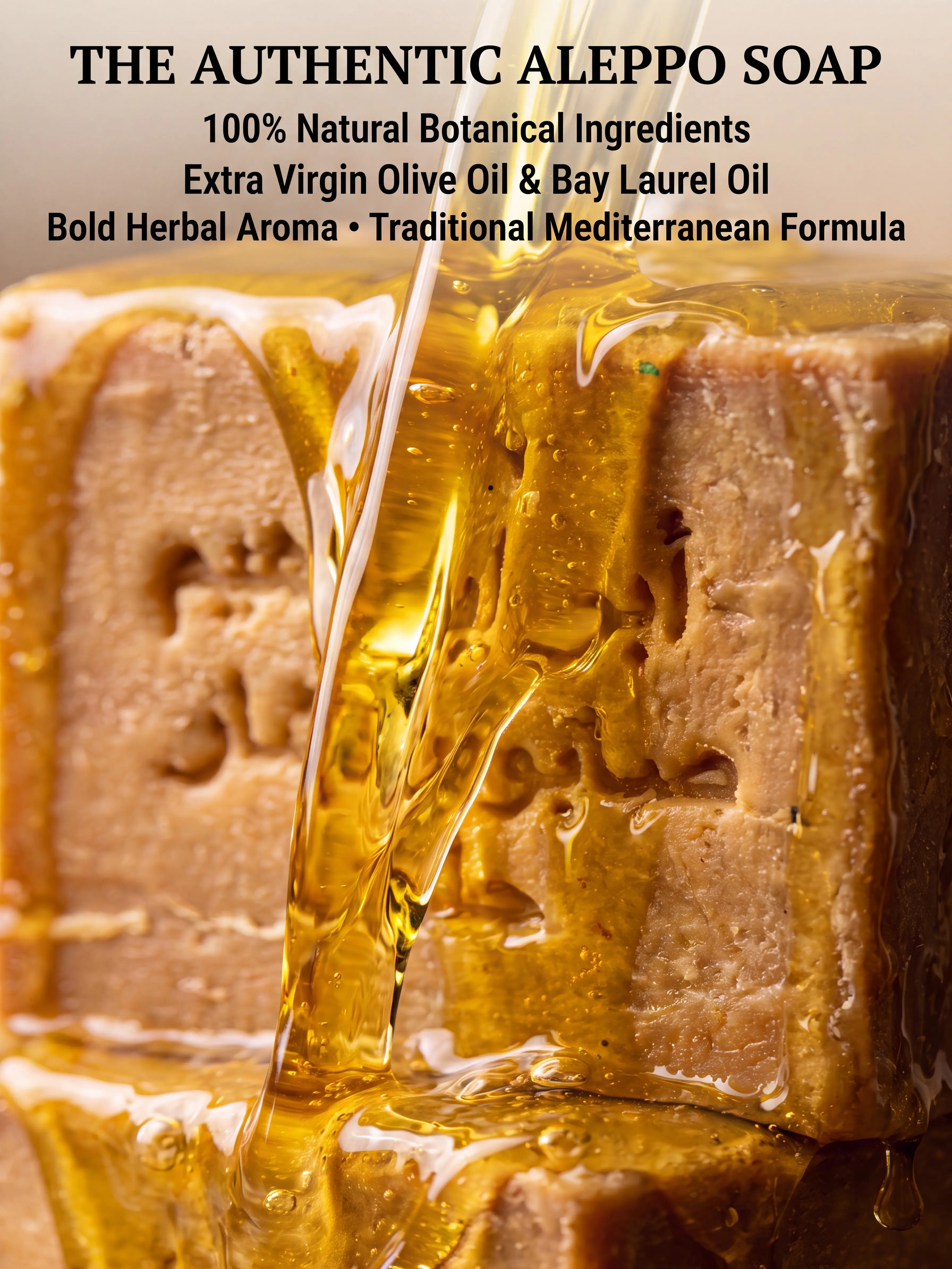 Authentic Turkish Aleppo Soap Bar with Olive and Laurel Oil, Handmade for Moisturizing & Deep Cleansing - For Face, Body & All Skin Types, 100g, 24 Months, Turkey, Hydrating, Chemical Free, Natural, Youth, Body Care, Cleanser, Moisturize, Daily