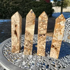 Natural polished Amber Calcite point