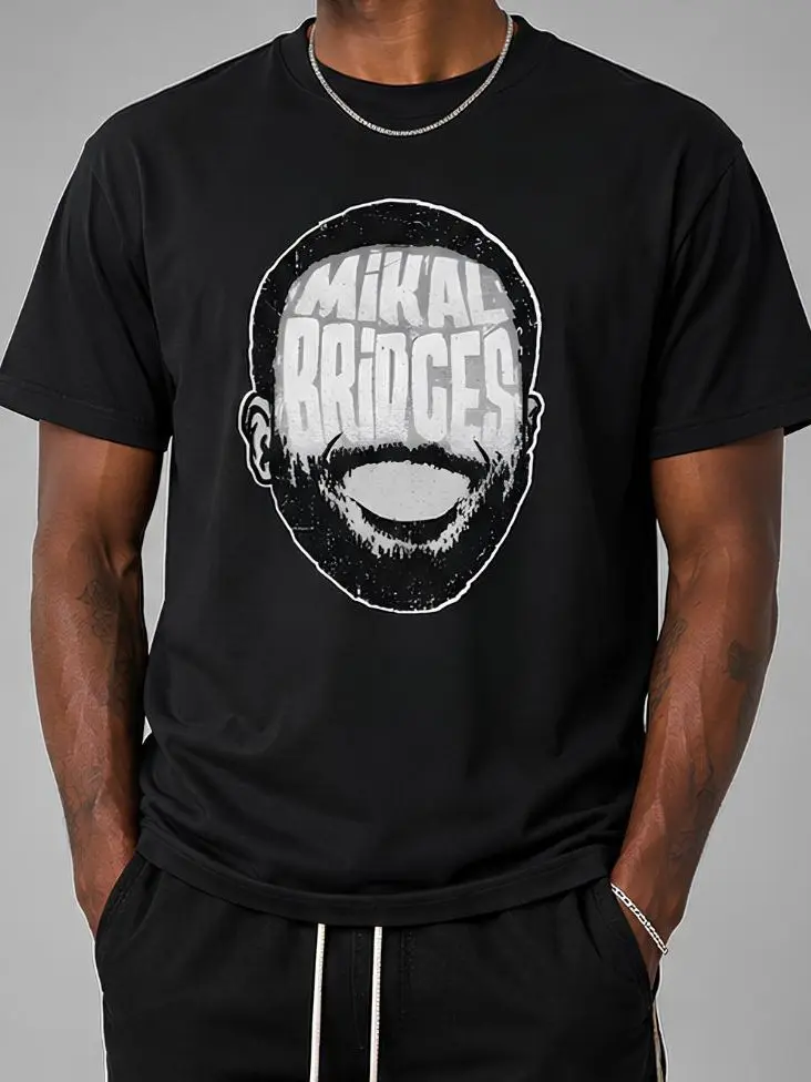 Unisex Mikal Bridges Portrait Basketball Sport Graphic Tshirt Hoodie Sweatshirt Aesthetic Casual Crewneck Basic Streetstyle Tee