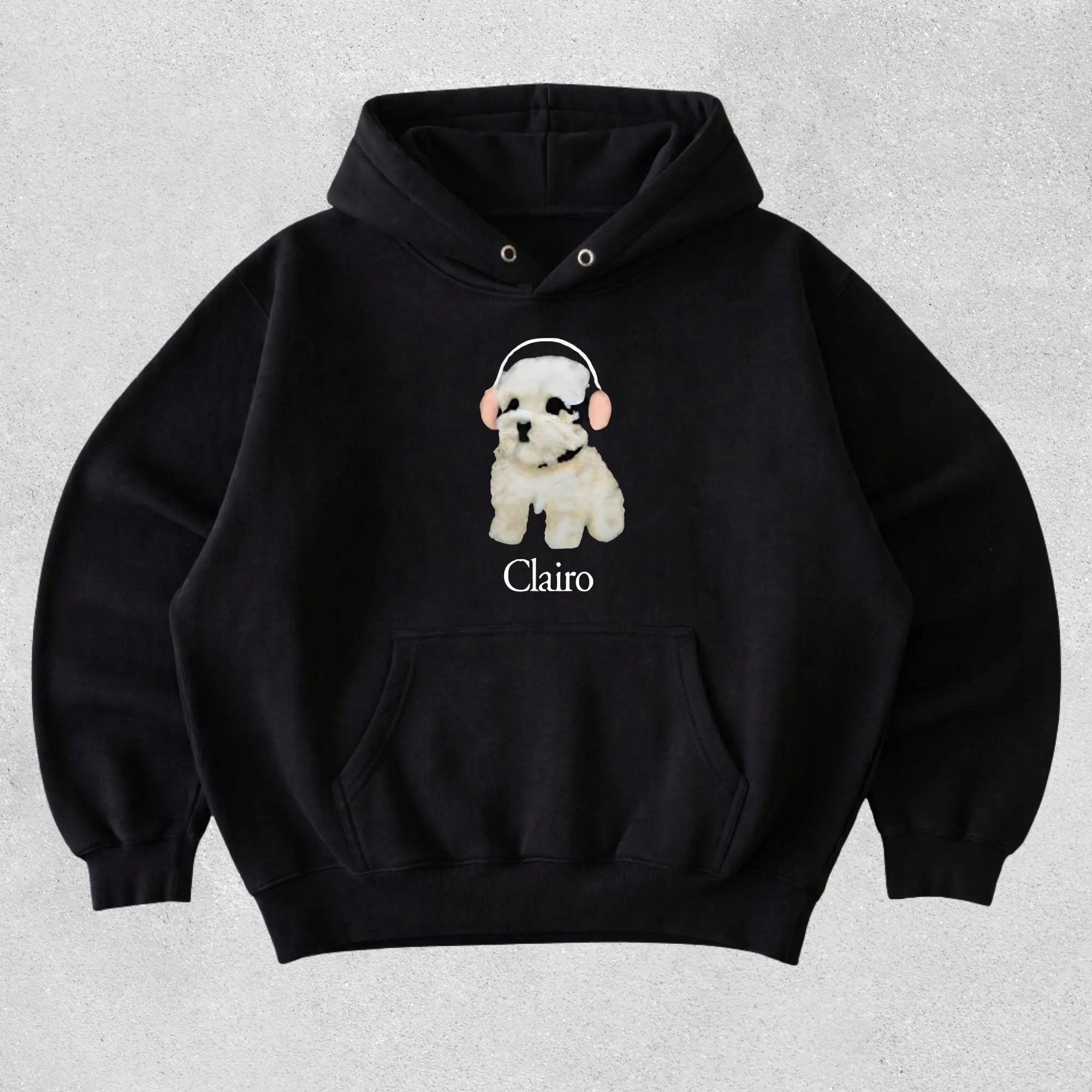 Clairo Dog Hoodie, Funny Dog With Headphones Hoodie, Indie Music
