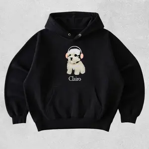 Clairo Dog Hoodie, Funny Dog With Headphones Hoodie, Indie Music Meme Hoodie, Cute Pup Graphic