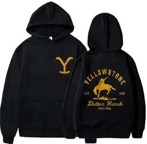 Men's Classic Fashion Yellowstone Dutton Ranch Printed Hoodies Men's and Women's Autumn Style Casual Hoodies Sweatshirt Tops