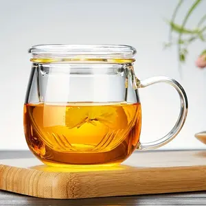 Clear Glass Tea Cup with Infuser and Lid, Premium Leaf Tea Brewing System, Perfect for Home Use, Relaxation, and Gifts, Glass Teapot