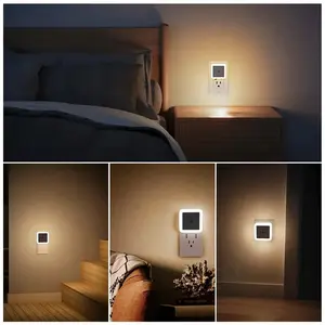 Plug-In LED Night Light, 6-Pack Dusk-To-Dawn Sensor, Ideal for Bedrooms & Bathrooms, Energy Efficient Design, Perfect for Dimming, Nightlight
