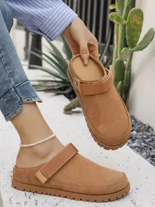 Women’s Casual Clogs, Adjustable Strap Slip-On Mules, Thick Sole Comfort Walking Shoes, Textile Upper, Perfect for Spring & Fall Daily Wear