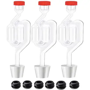 3ct.  Bubble Airlocks Set, Airlocks for Fermenting,Air Lock Ferment for Brewing   Homebrew for Fermenting Carboy Mason Jar with #6 Stoppers and Grommets