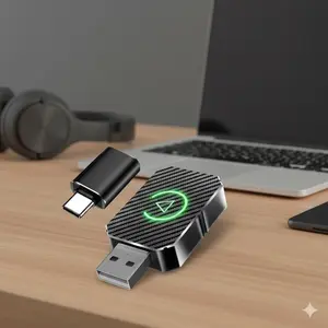 Wireless CarPlay Adapter USB-C USB for Wired CarPlay Android Auto Car iPhone iOS 10+ Android 11+ 2-in-1 Dongle Receiver Converter Box Cordless Usb Interface