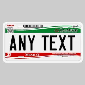 Placas de Zacatecas México personalizadas