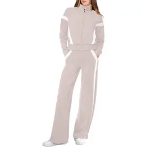 Lounge Sets for Women 2025 Sweatsuit 2 Piece Outfits Sweatshirt Wide Leg Sweatpant Tracksuit Matching Set