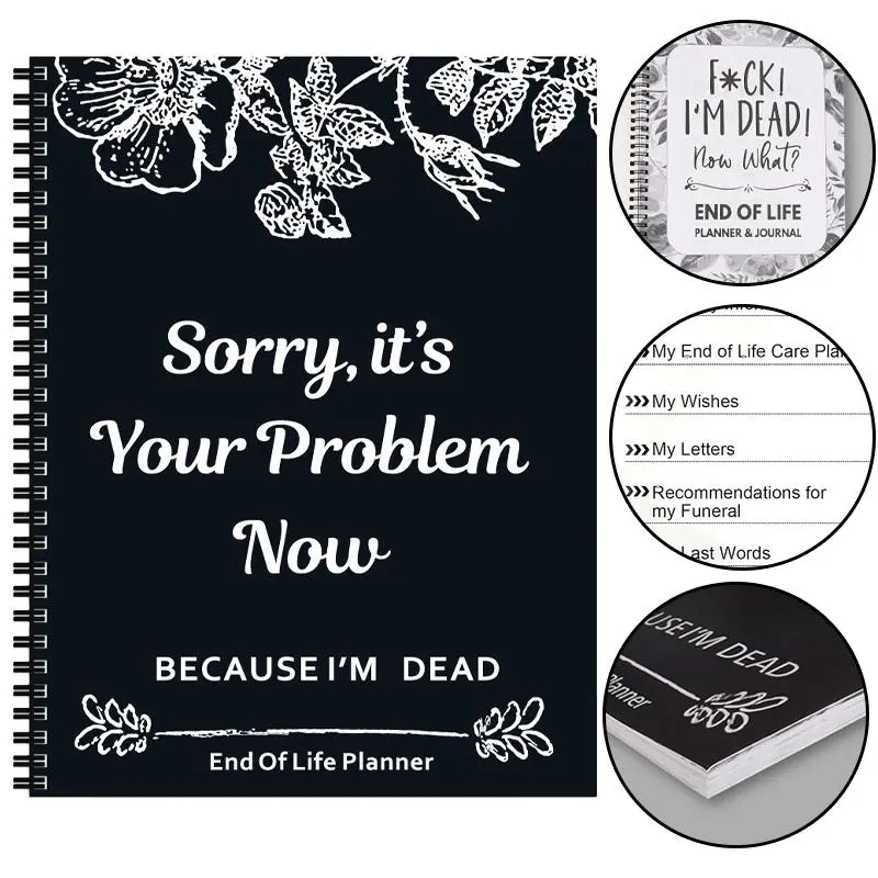 [Summer Sale] Funny Organizer End-of-Life Life Planner Journal - Quirky Phrases, 8.5x11 in Thick Paper Office Stationery for Personal Planning