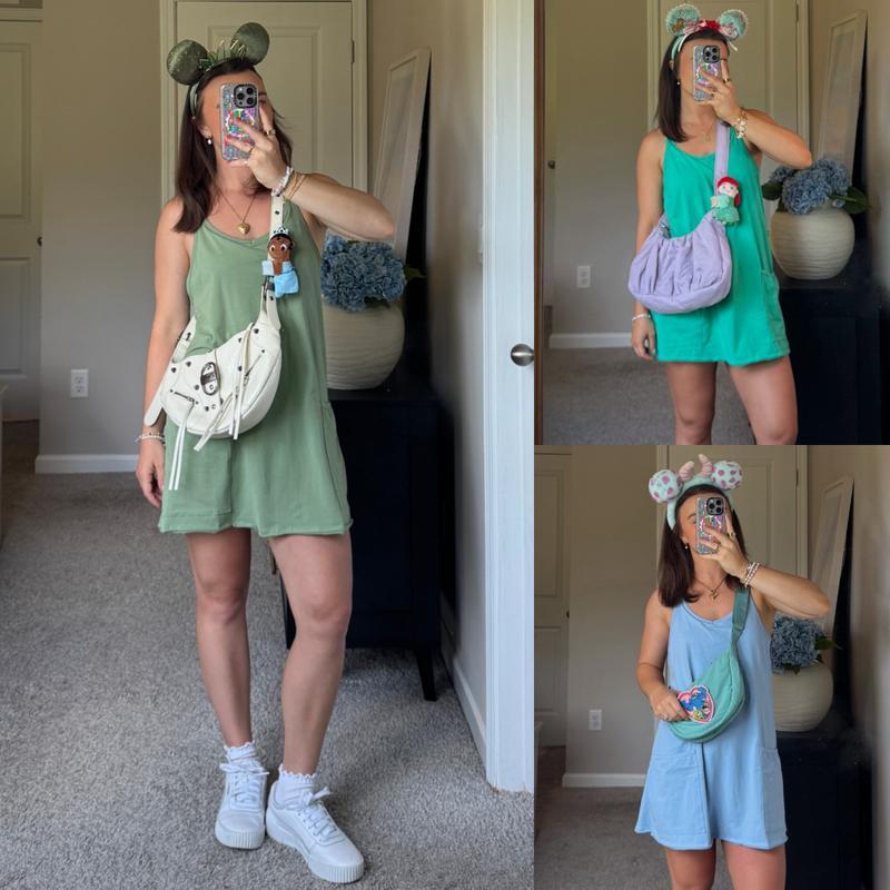 Naeduo Women's Summer Sleeveless Mini  Coco Dress Athletic Dress Spaghetti Strap Short Tennis Dress with Pockets Sports Jersey