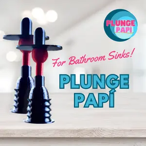 Plunge Papi 2 Pack - Bathroom Sink Plungers with Overflow Stoppers