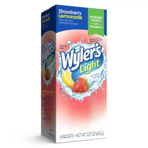 Wyler's Light Pitcher Packs, Water Drink Mix, Strawberry Lemonade,6 Pitcher Packets Fruit Beverage