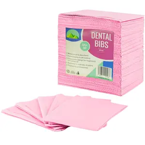 Disposable Dental Bibs 13"x18" - 3 Ply Waterproof Tattoo Bib Sheet for Patients - Dentist or Medical Tray Cover and Nail Table Cover Supplies-Tattoo shop, Nail saloon, Pink