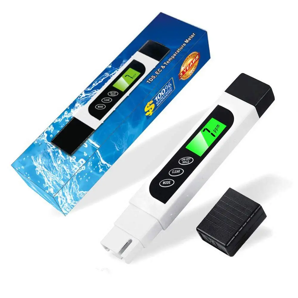 TDS Meter Digital Water Tester,  Professional 3-in-1 TDS, Temperature and EC Meter with Carrying Case, 0-9999ppm, Ideal ppm Meter for Drinking Water, Aquariums and More