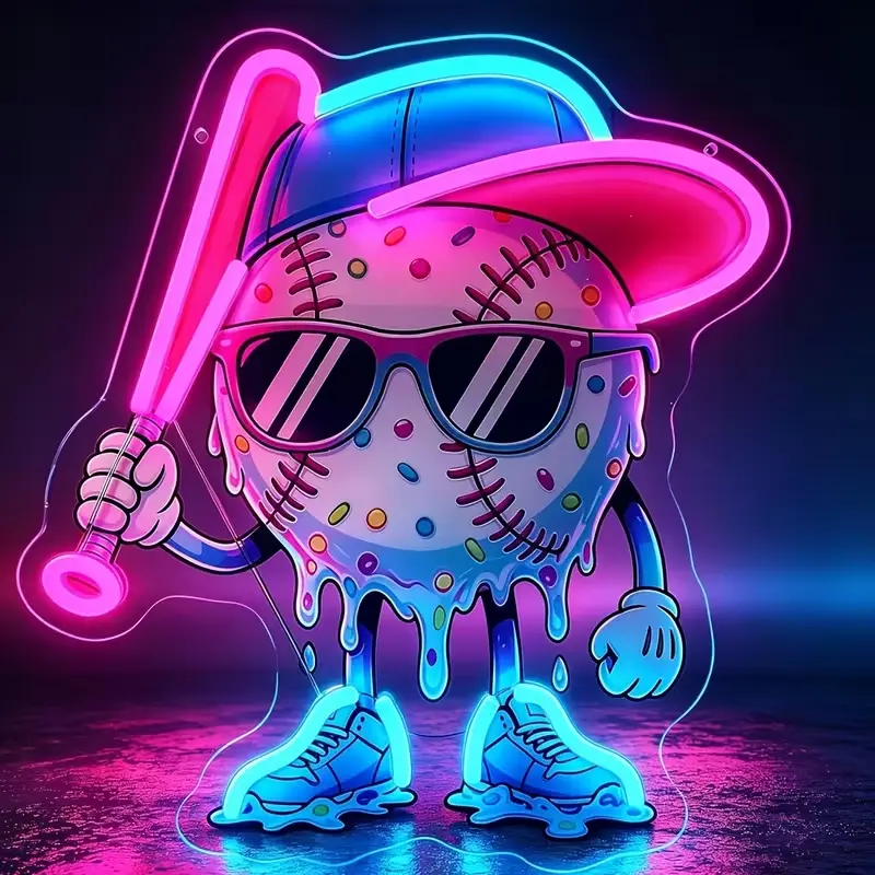 Baseball neon lights, LED wall decorations, USB power supply, dimmable. Sports ball neon lights, suitable for bedroom, game room, bar, men's nest, baseball themed room decoration, gifts