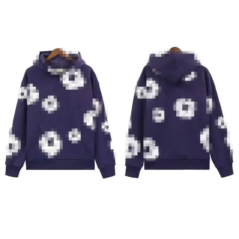 Purple blue hoodie (white floral wreath)