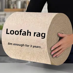 Loofah rag, kitchen special dishwashing cloth, thickened to remove oil without hair, household water absorption without oil cleaning scouring cloth Lightweight Sponges 8 Meters Absorbent