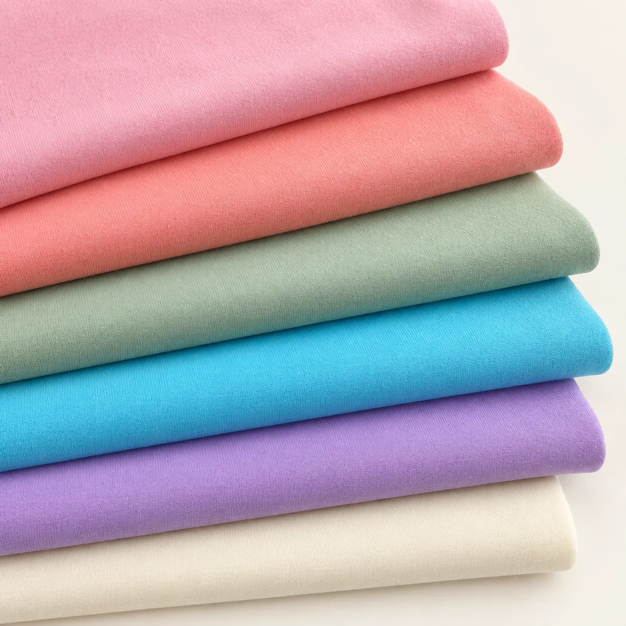10 oz Medium-Weight Cotton Jersey-Knit Spandex-Blend Fabric, Eco-Friendly Sustainable Solid Colors Textile By the Yard
