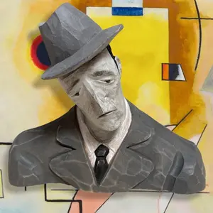 man Bust Wood sculpture woodcarving Hand Carved Wood statue Figurine home Decor Room decor